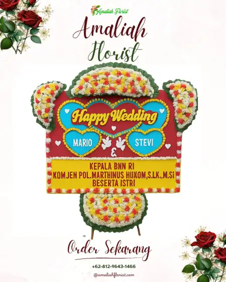 Papan Bunga Pernikahan Songka
